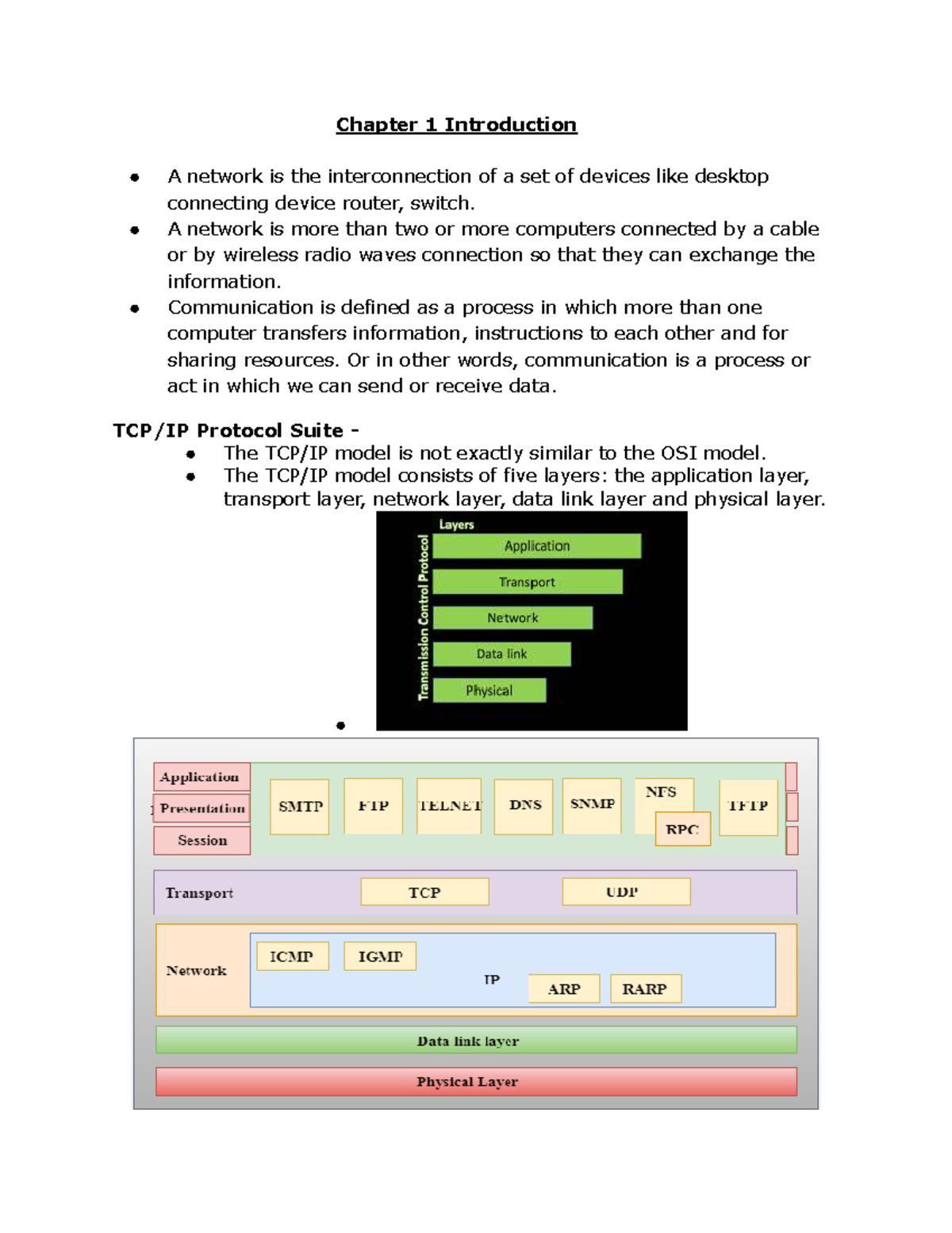 Chapter 1: Introduction to Networking Concepts and OSI Model - Studocu
