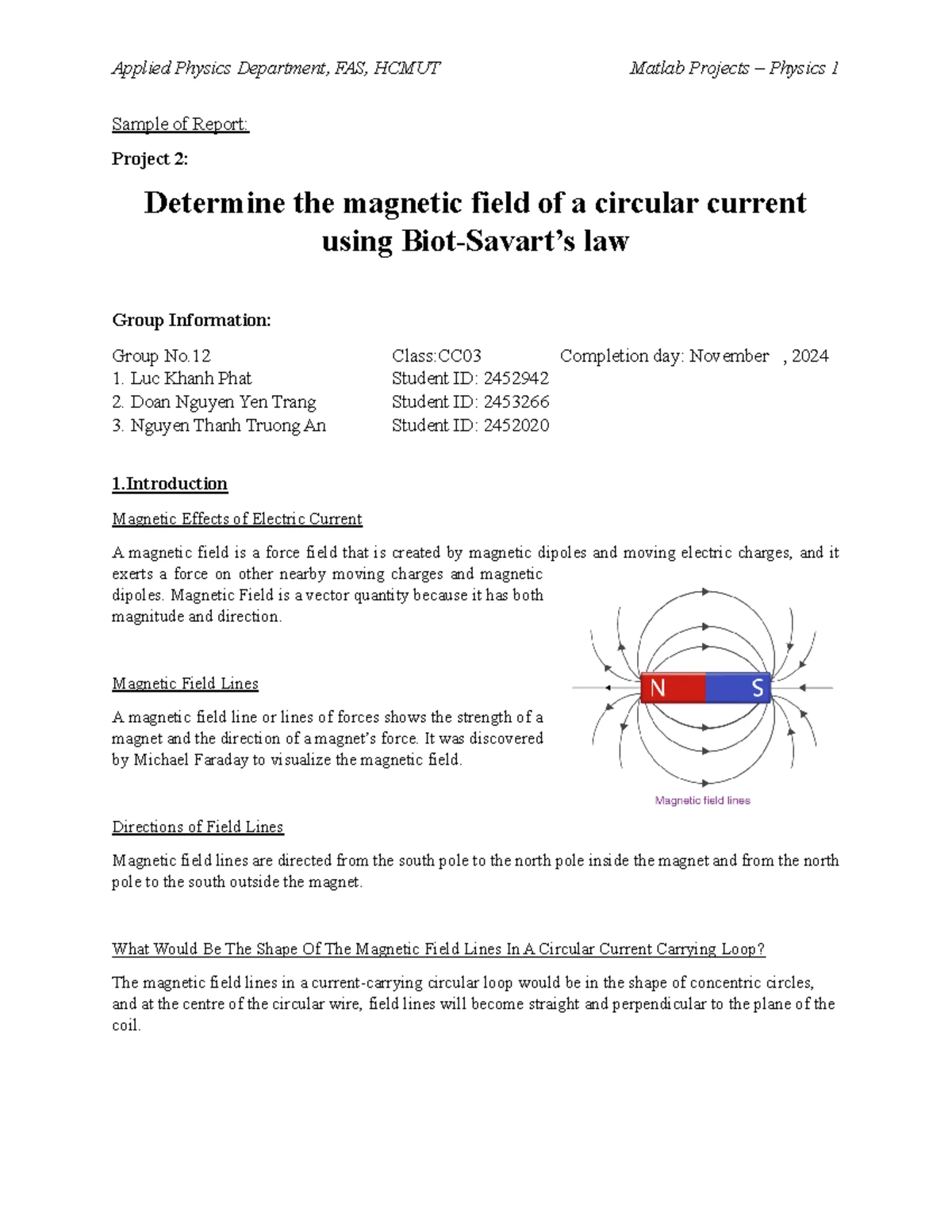 Project 02 - Circular curent - Applied Physics Department, FAS, HCMUT ...