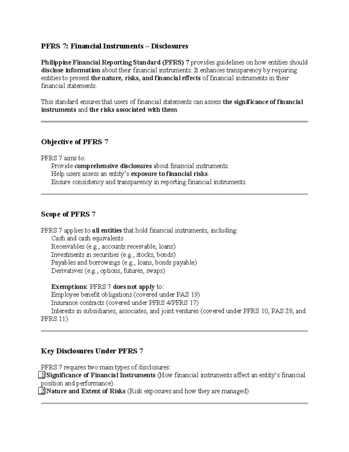 PFRS 8 - Insights on Operating Segments in Financial Reporting - Studocu