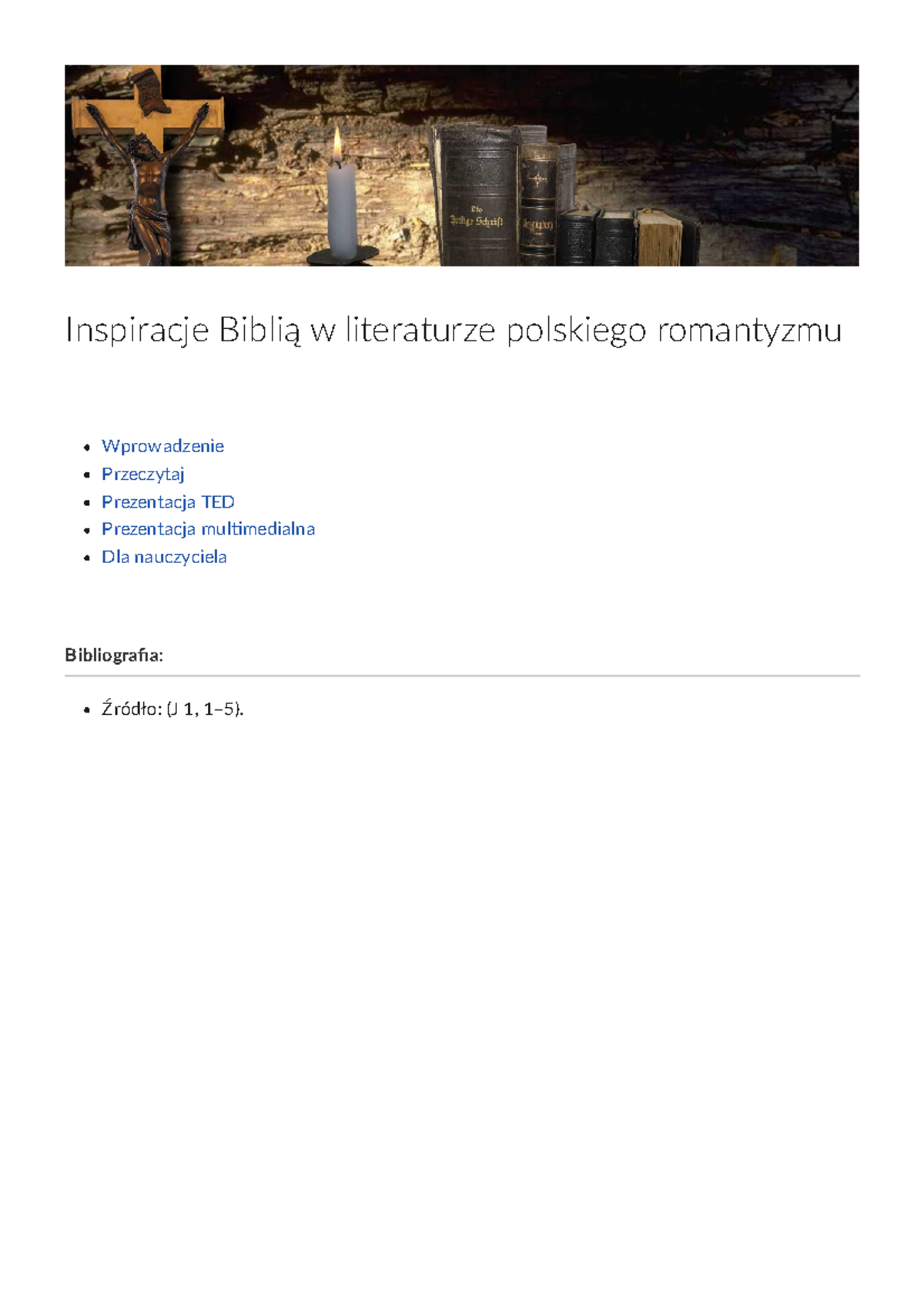 Inspiracje Biblia w literaturze polskiego romantyzmu - Inspiracje