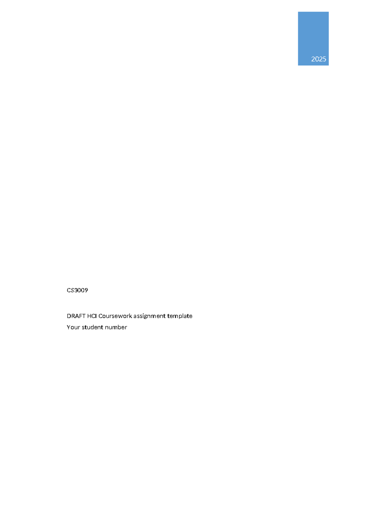2025 CS3009 HCI Coursework Draft Assignment Template - Studocu