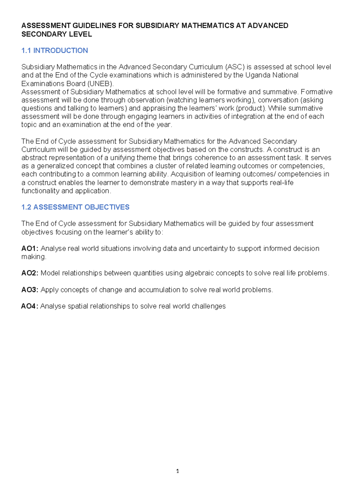 251124 Subsidiary Mathematics Assessment Guidelines for Advanced ...