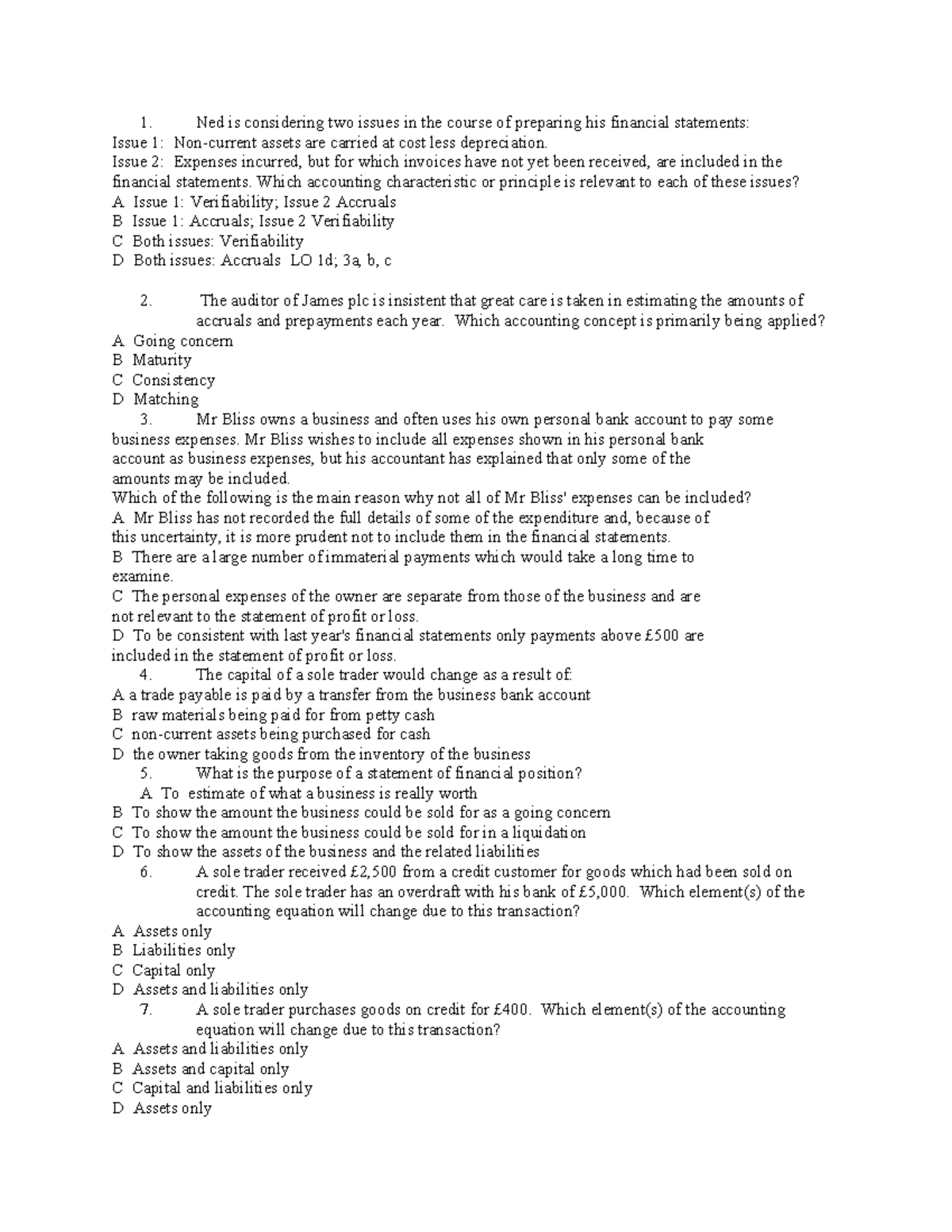 Chapter 1&2 - Financial Statements & Accounting Principles Overview ...
