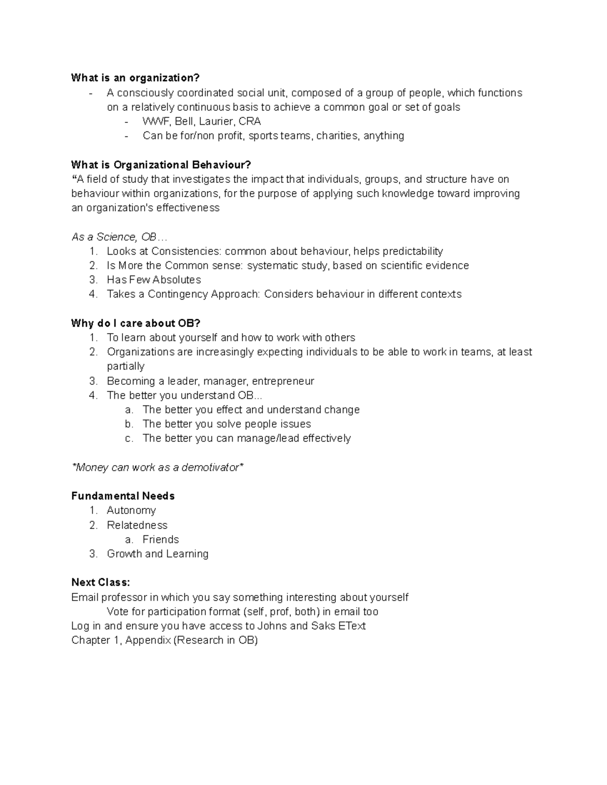 BU288 - Organizational Behaviour: Understanding Organizations and OB ...