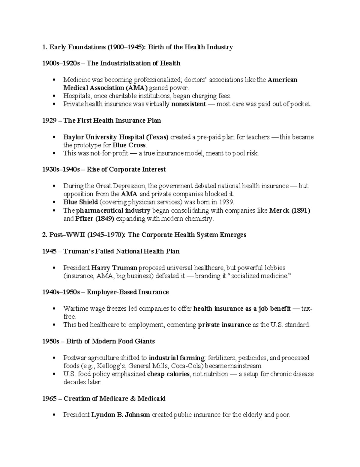 1. The Evolution of Health Insurance in the U.S. (HIST 101) - Studocu