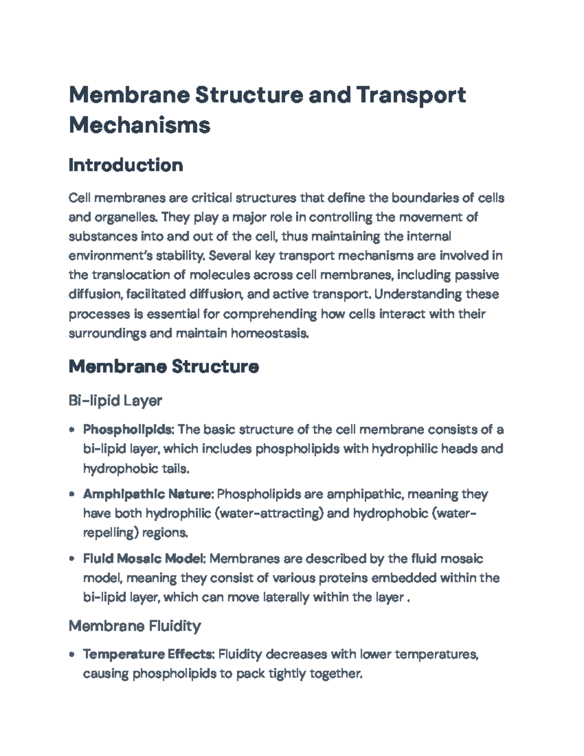 Cell Membrane Structure & Transport Mechanisms: Overview and Functions ...