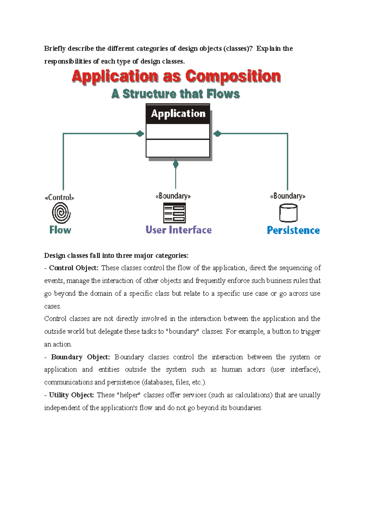 Application Design Summary: Design Classes and Responsibilities - Studocu