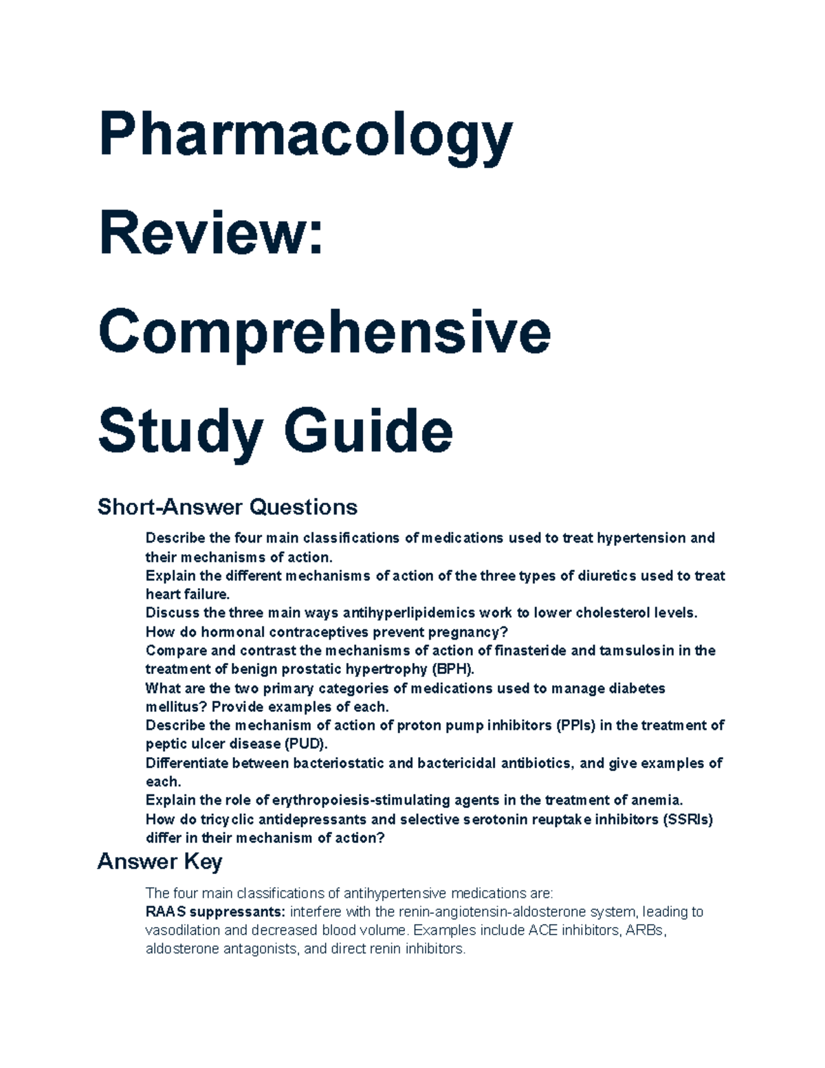 Pharm 101: Comprehensive Review Study Guide for Pharmacology Concepts ...