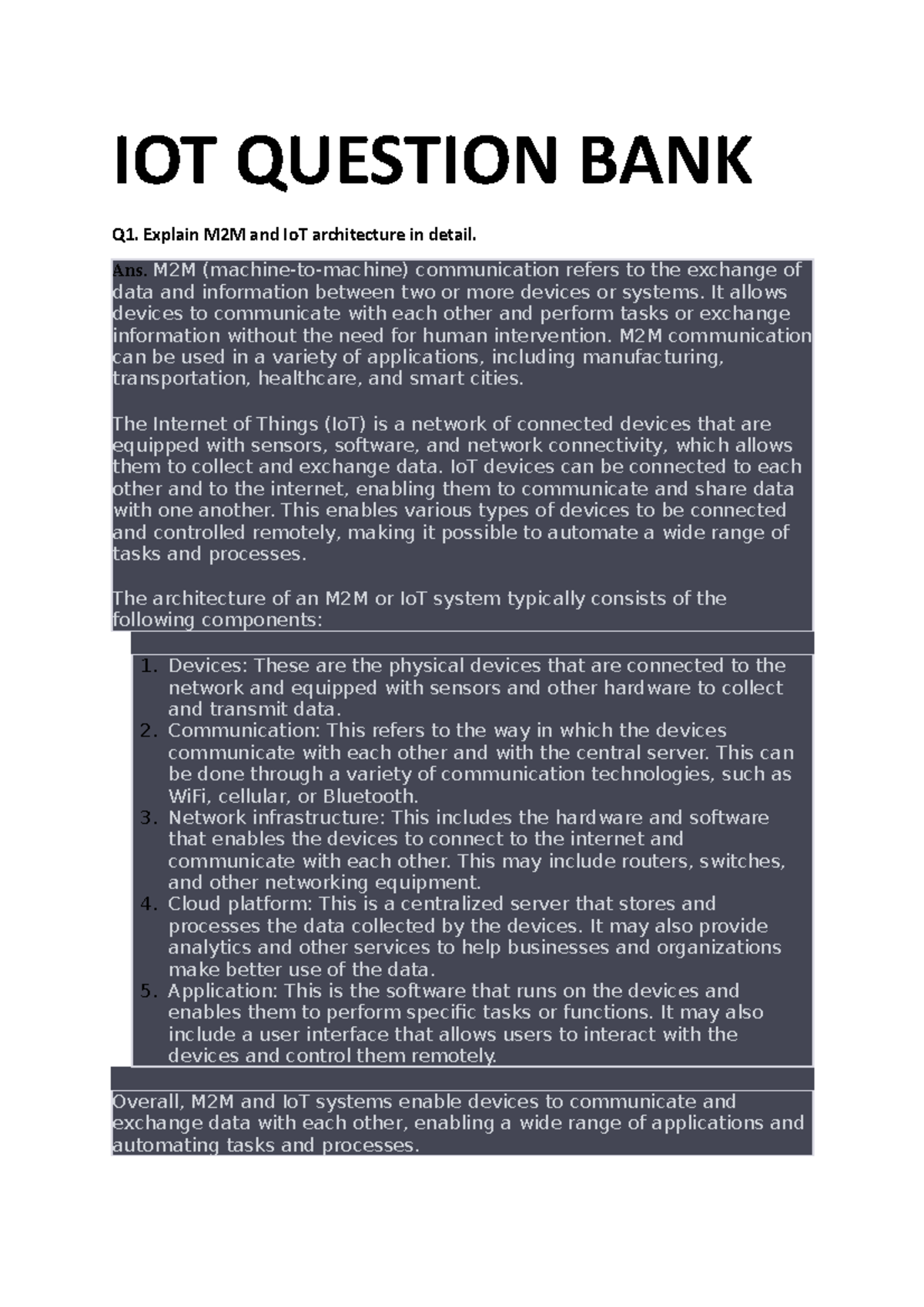 IOT Questions: Comprehensive Question Bank for IoT Concepts and Design ...