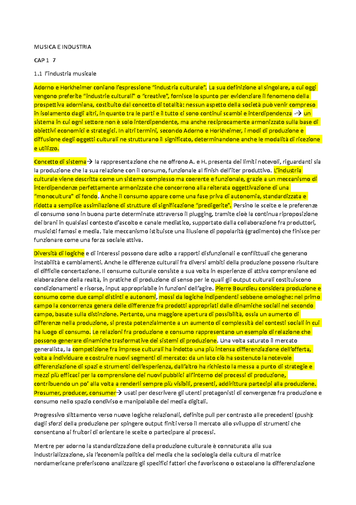 Musica e Industria: Fondamenti e Dinamiche del Settore Musicale - Document Preview