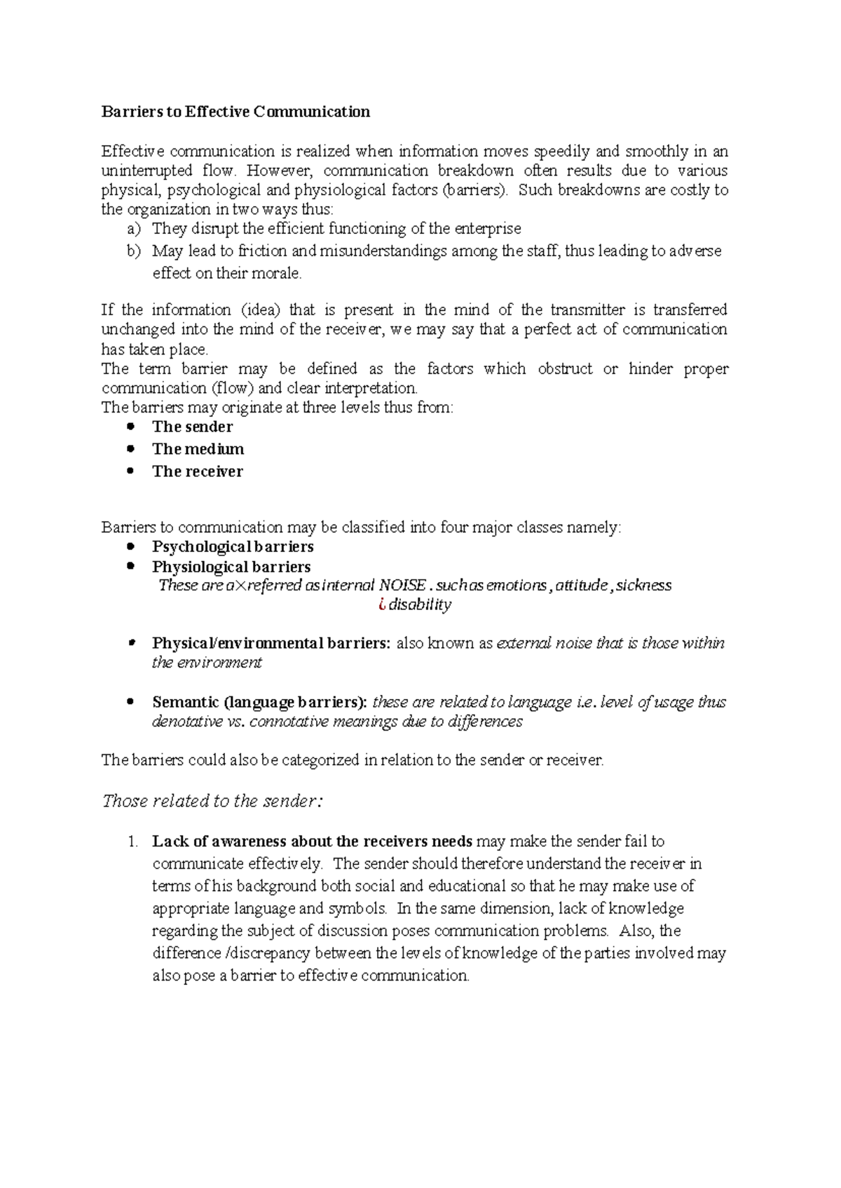 Barriers to Effective Communication: Understanding and Overcoming ...