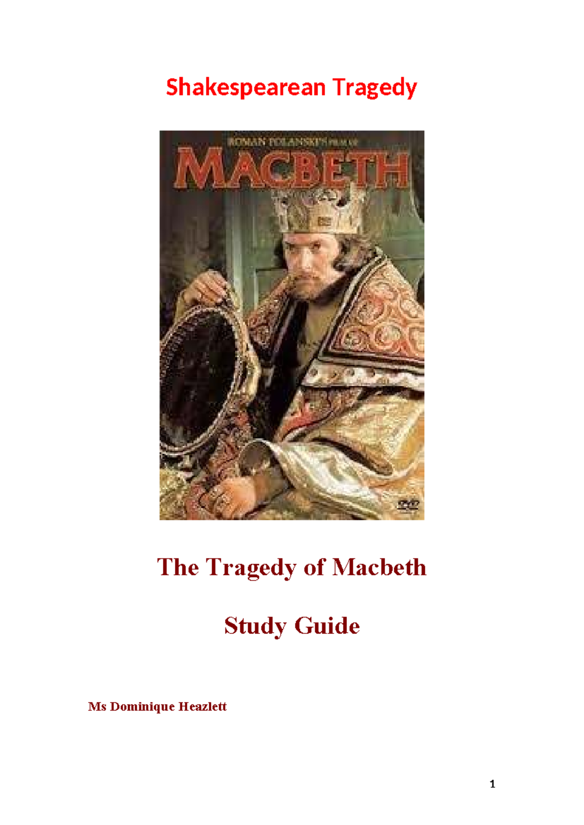 Macbeth Study Guide (ENG 101) - Analyzing Shakespearean Tragedy - Studocu