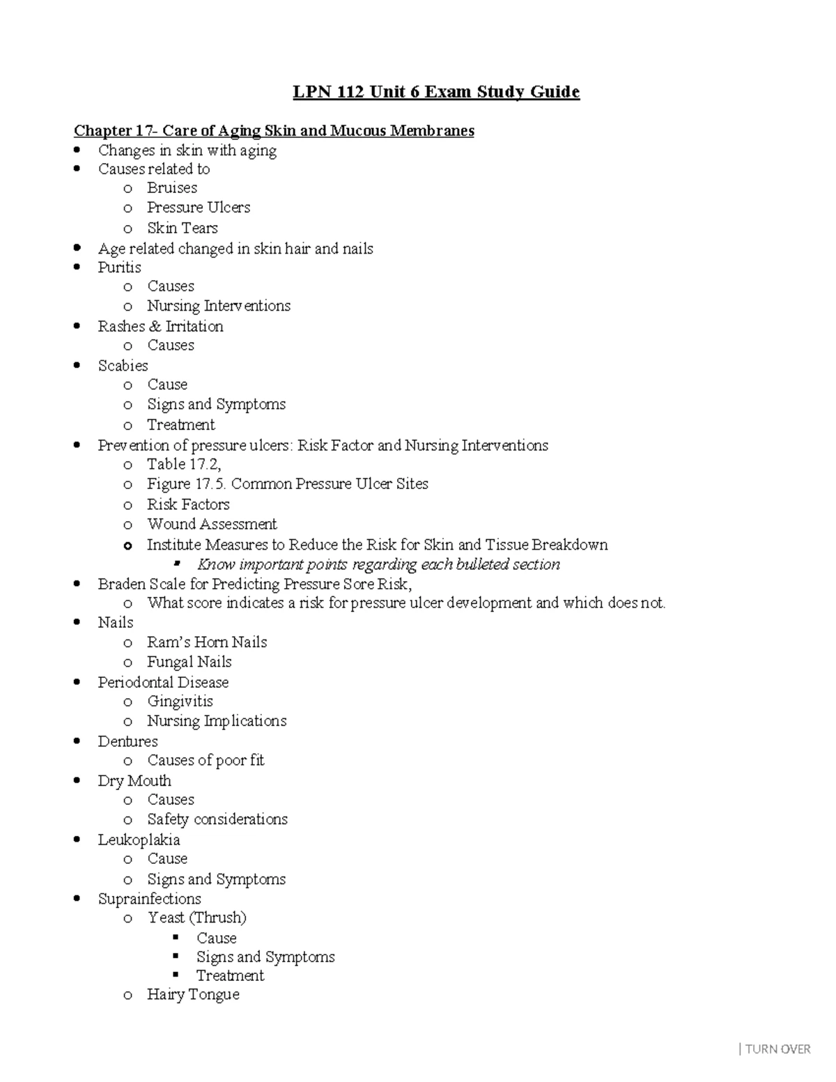LPN 110 Unit 4 Study Guide: Mental Health Disorders Overview - Studocu