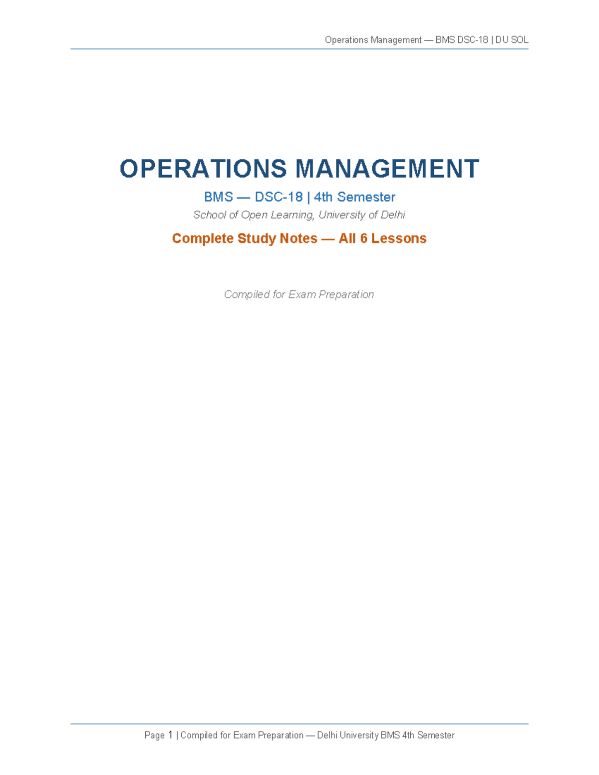 Operations Management BMS 4th Sem Complete Study Notes for Exam Prep ...