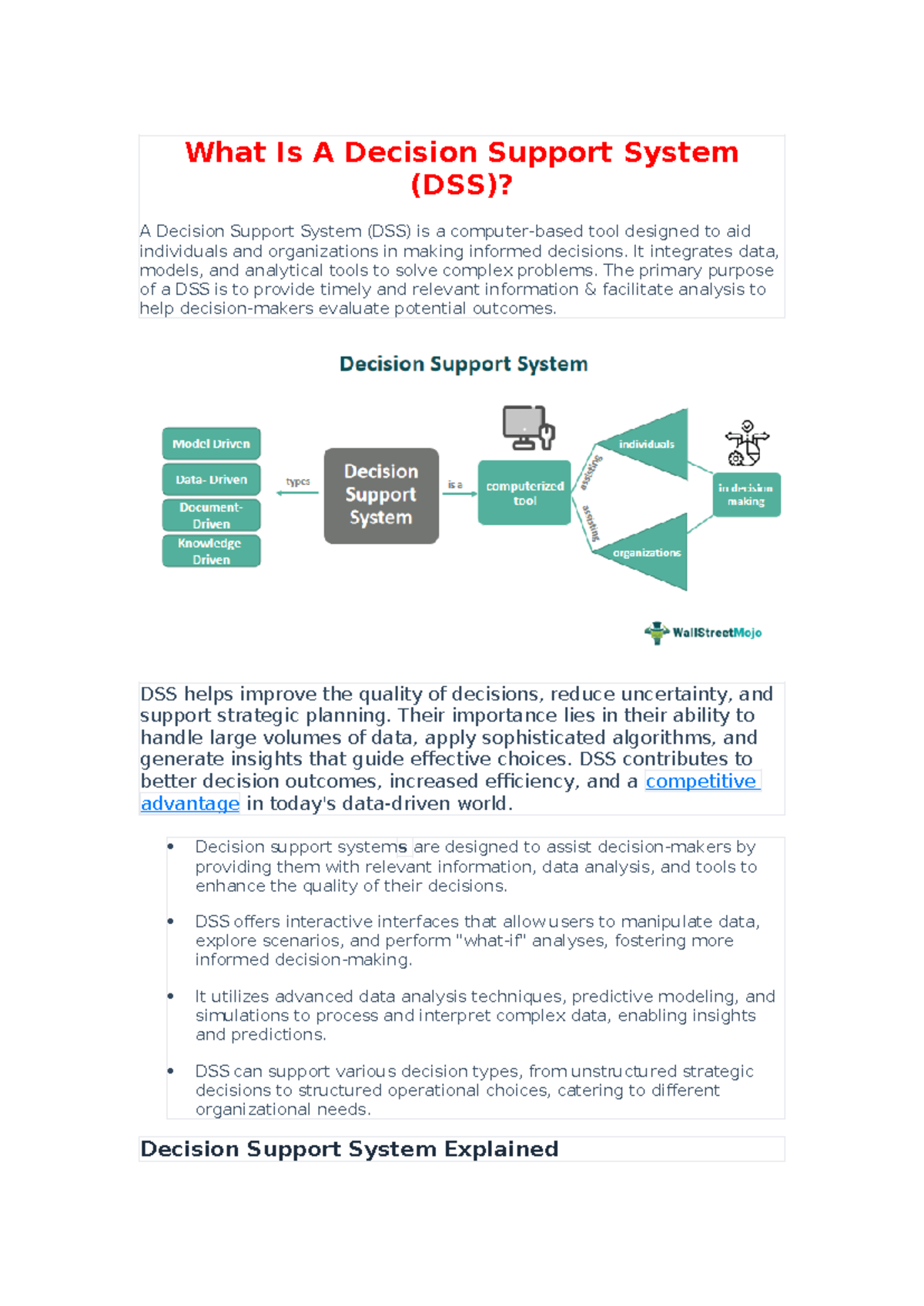 What Is A Decision Support System - What Is A Decision Support System ...