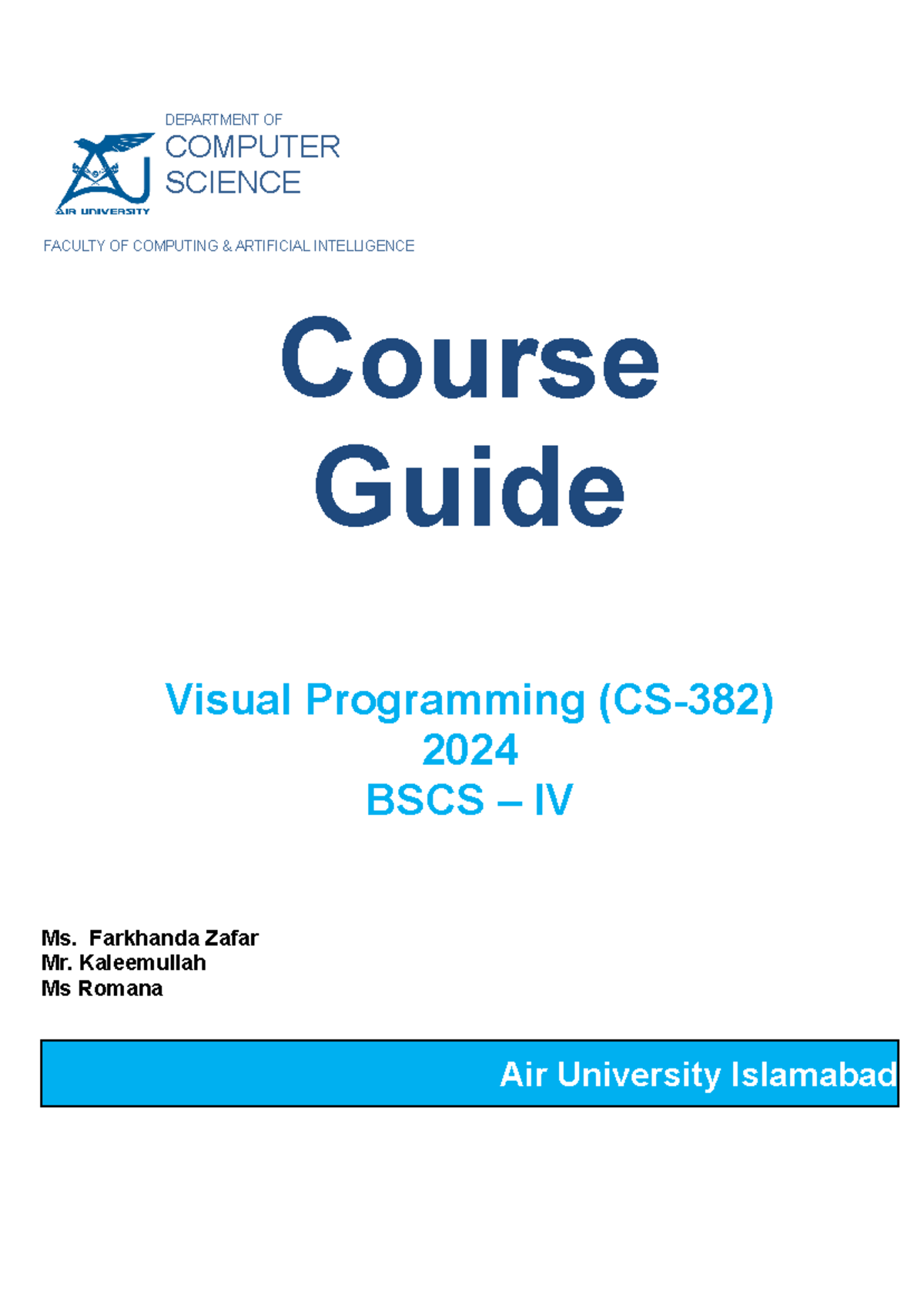 Course Guide: Visual Programming (CS-2024) - Blazor & Web Apps - Studocu