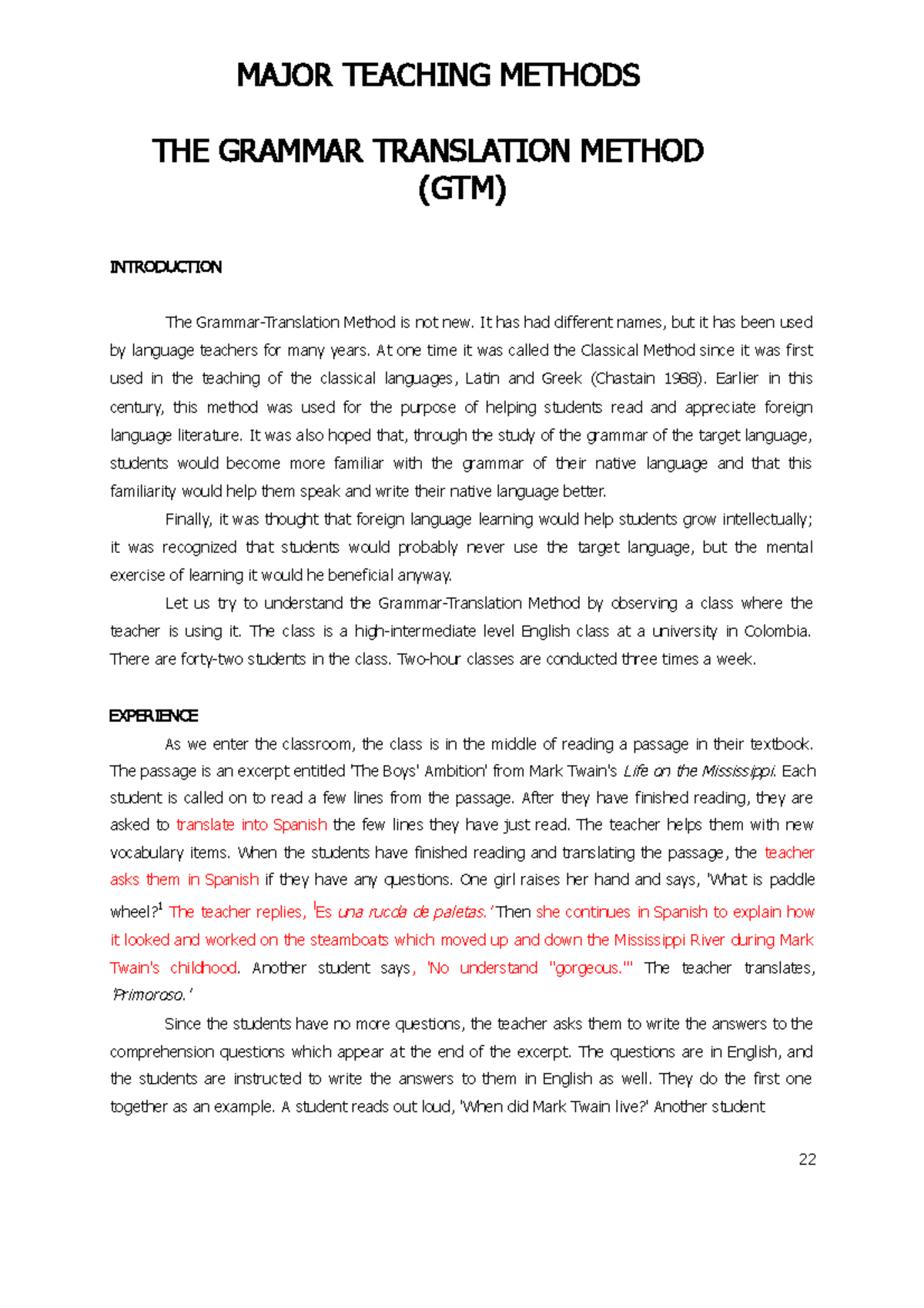 GTM: Insights on the Grammar-Translation Method in Language Teaching ...