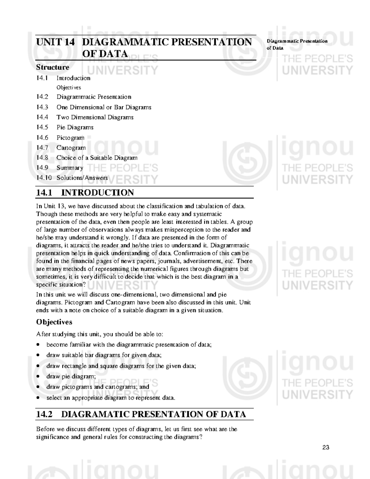 UNIT 14: DIAGRAMMATIC PRESENTATION OF DATA - Overview and Techniques ...