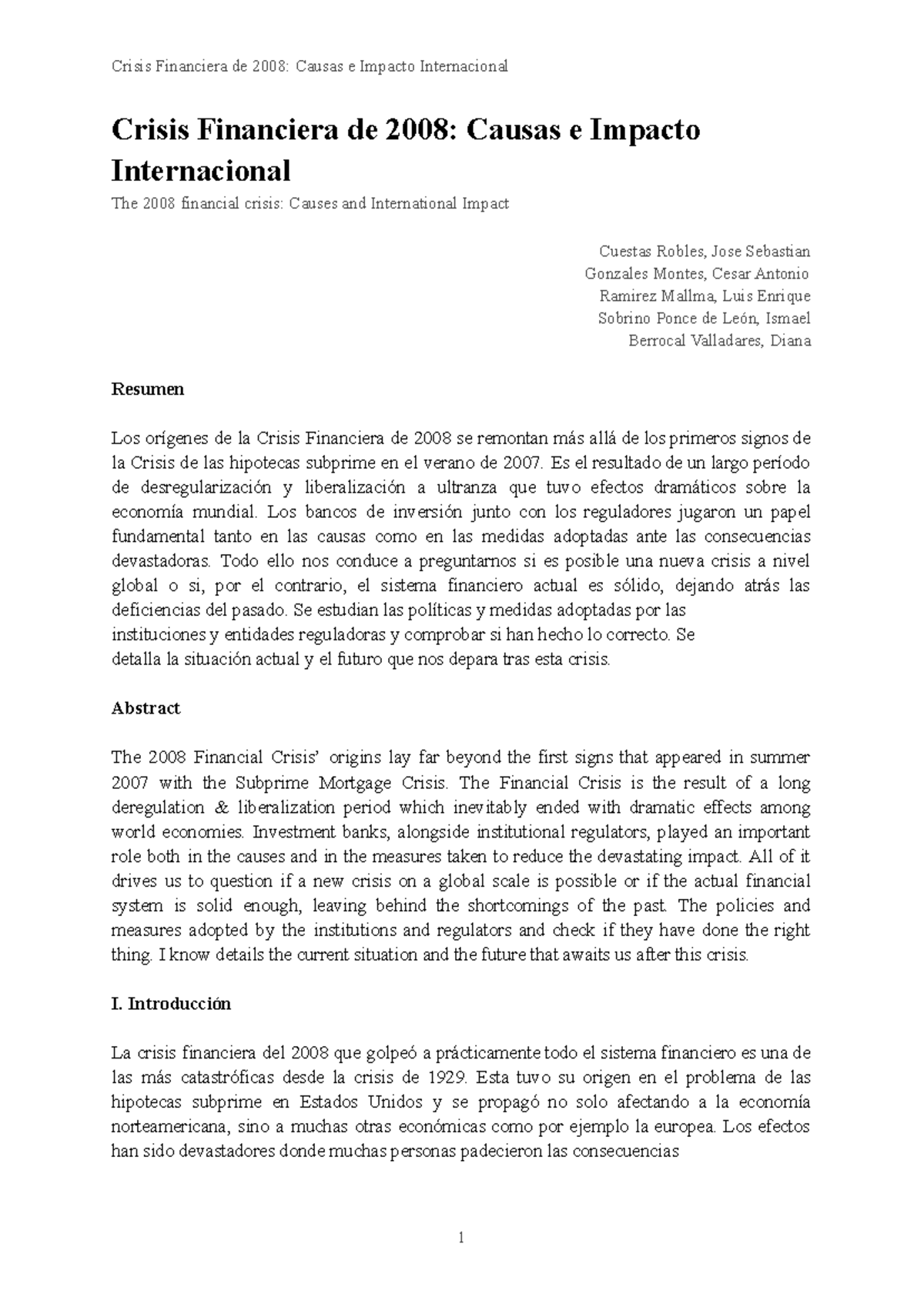 Crisis Financiera 2008: Análisis de Causas y Consecuencias Globales ...