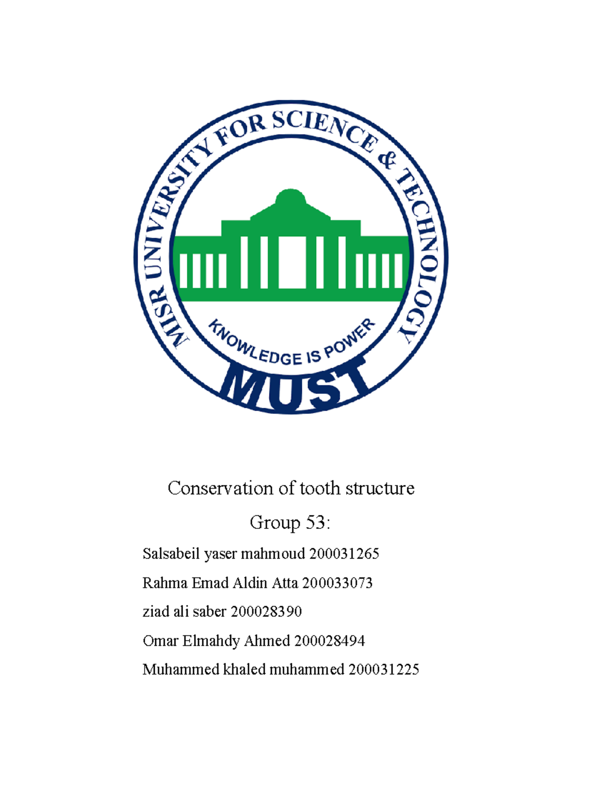 Document (14) - Student - Conservation of tooth structure Group 53 ...