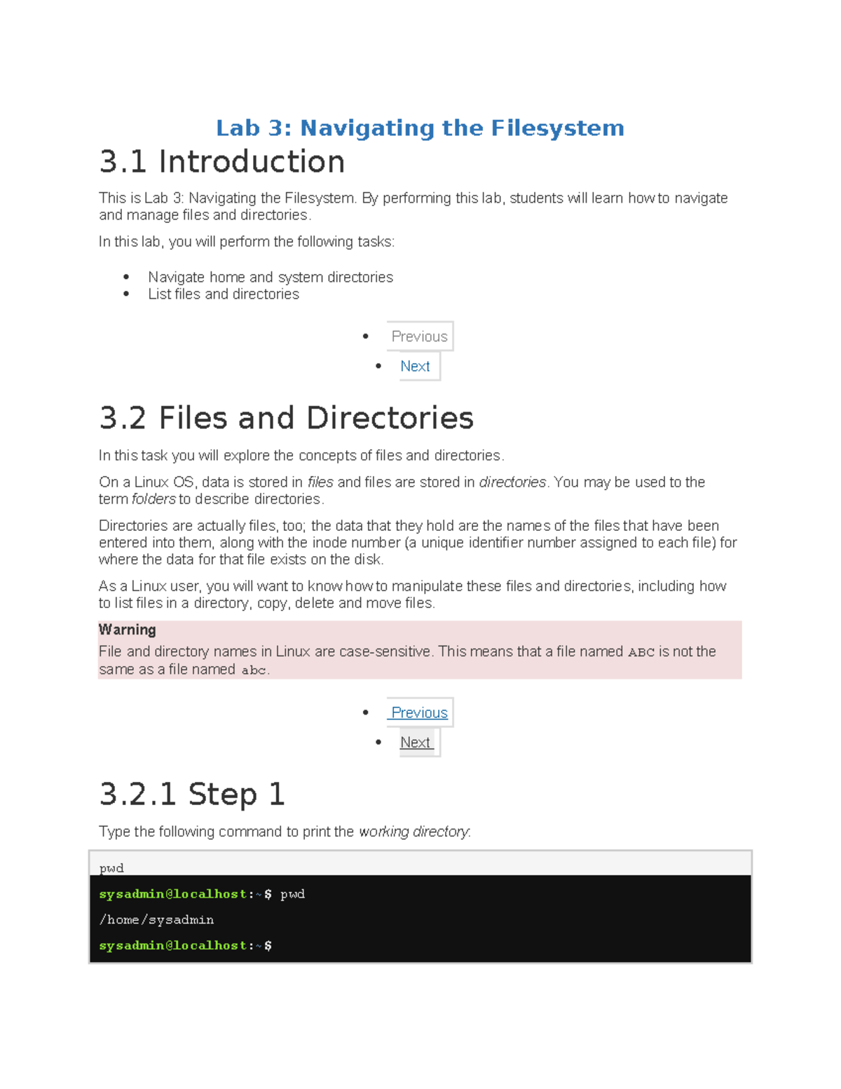 Lab 3: Navigating the Filesystem - File Management Techniques - Studocu