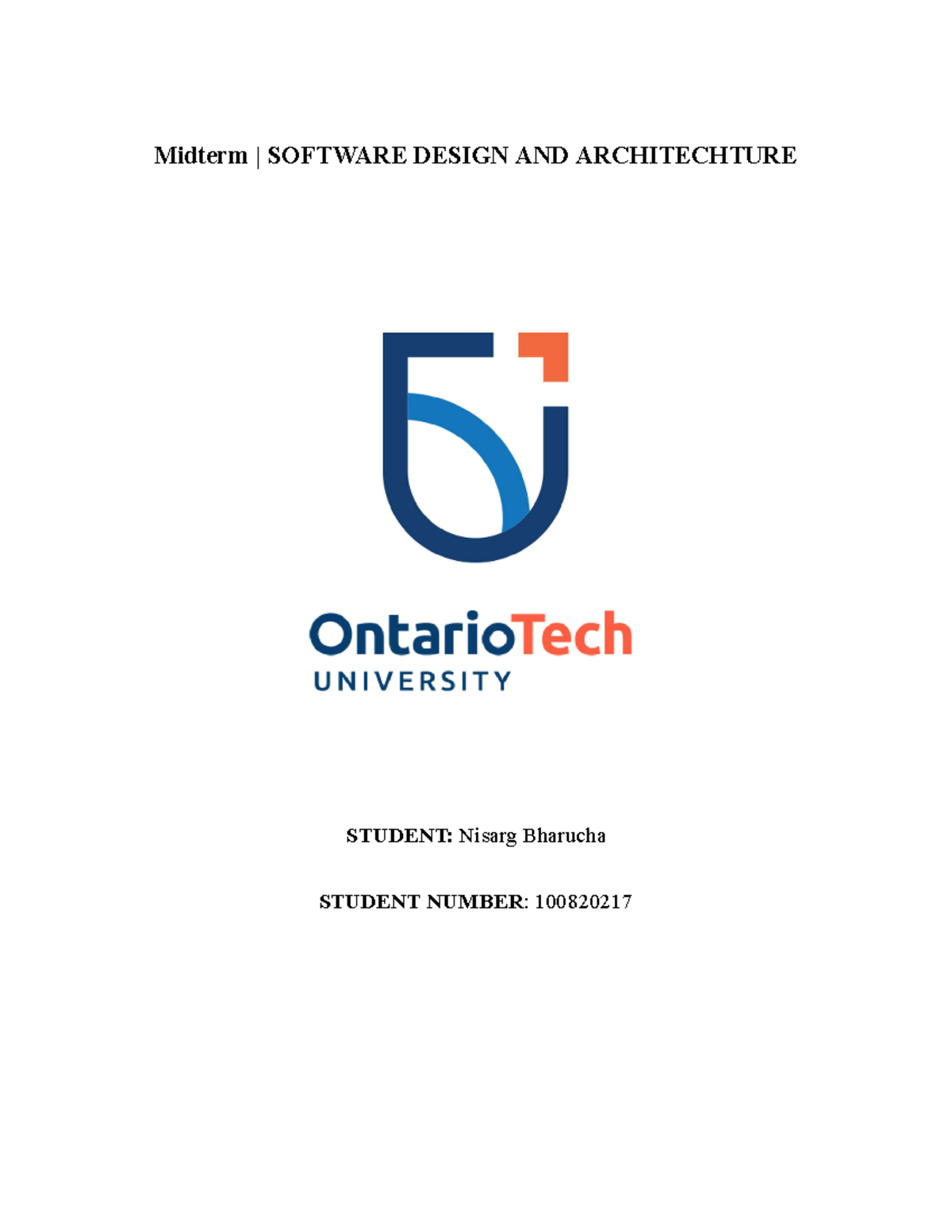 Midterm Exam: Software Design and Architecture Overview - Studocu