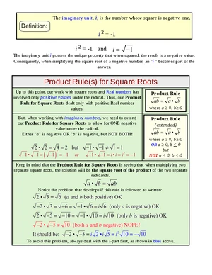 Graphing Complex Numbers in the Argand Plane - Math A2 Notes - Studocu