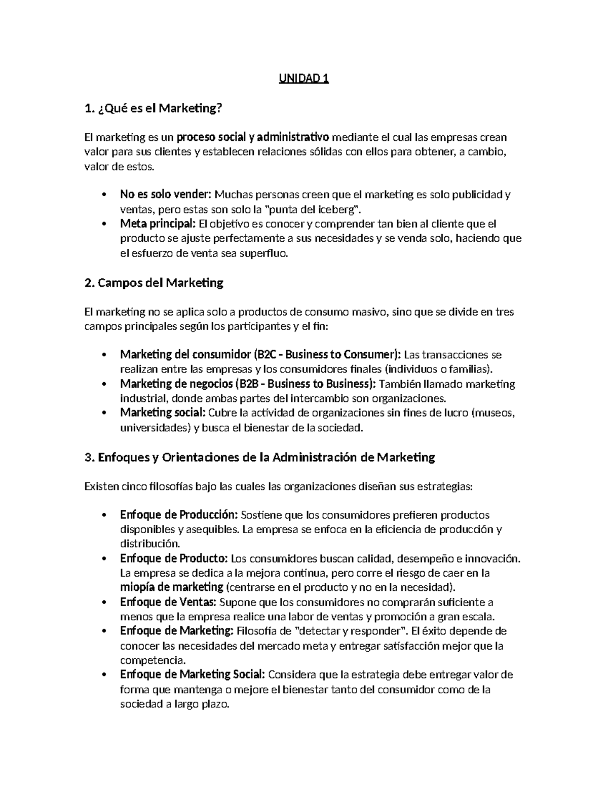 Resumen de Marketing - UNIDAD 1: Conceptos Clave y Estrategias - Studocu