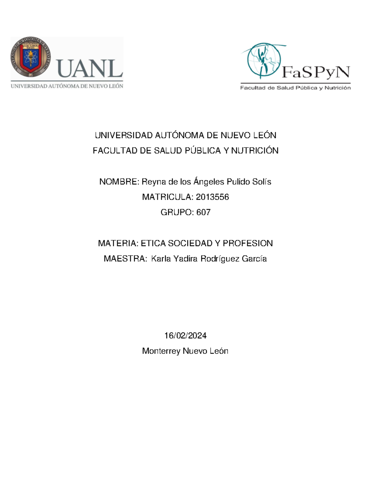 E2 - evidencia - UNIVERSIDAD AUTÓNOMA DE NUEVO LEÓN FACULTAD DE SALUD ...