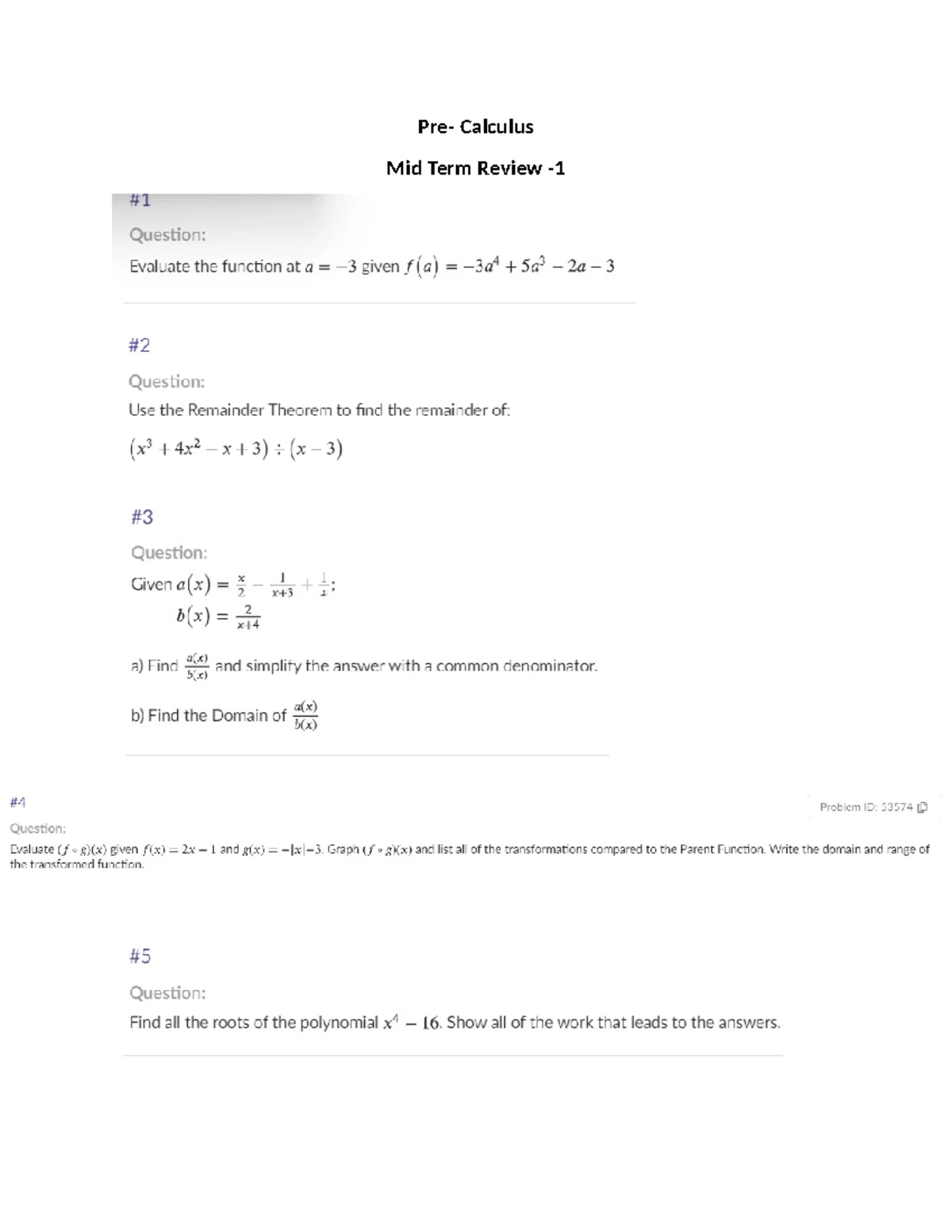 Precalculus GT 6: Parametric Equations Review Answer Key - Studocu