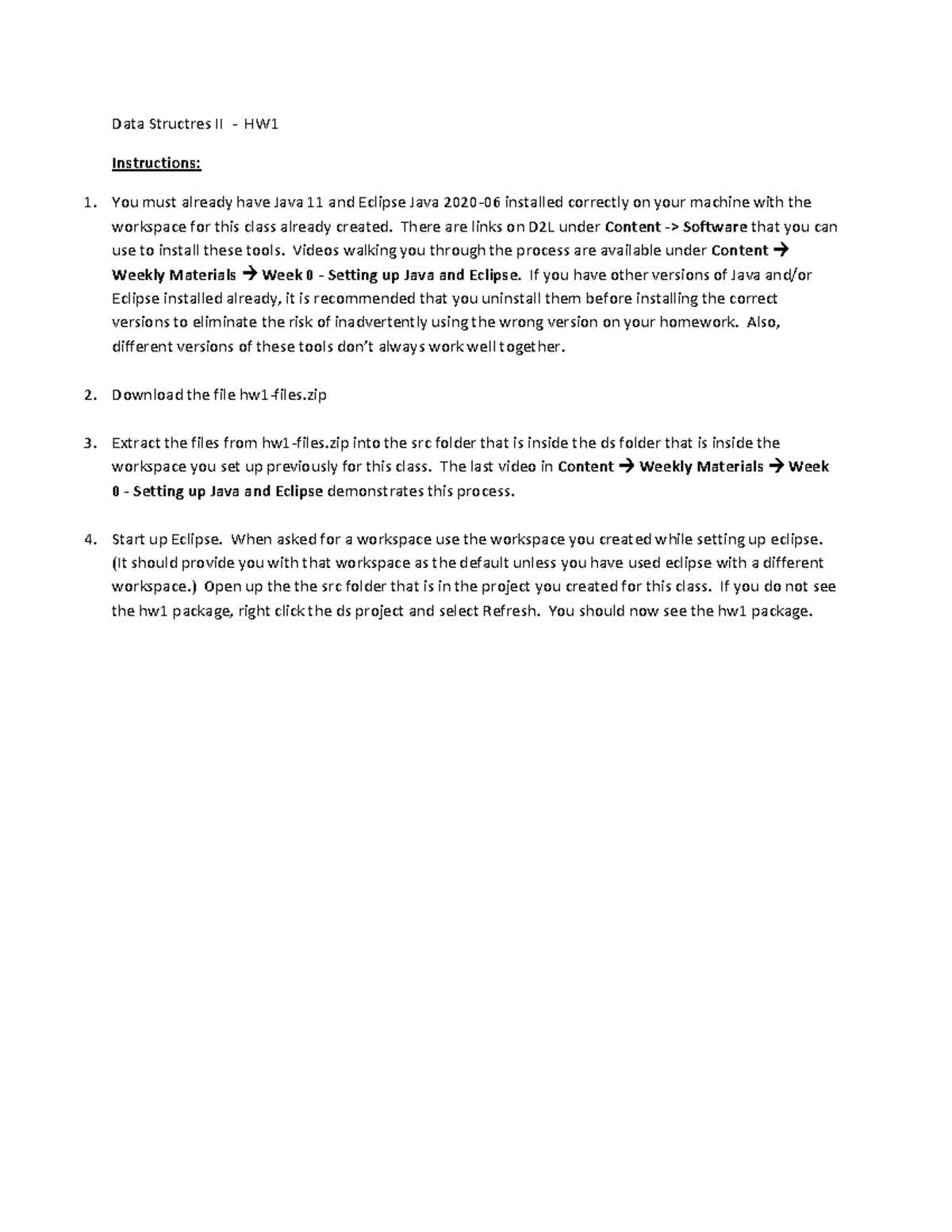 Data Structures II - HW1 Assignment Instructions & Guidelines - Studocu