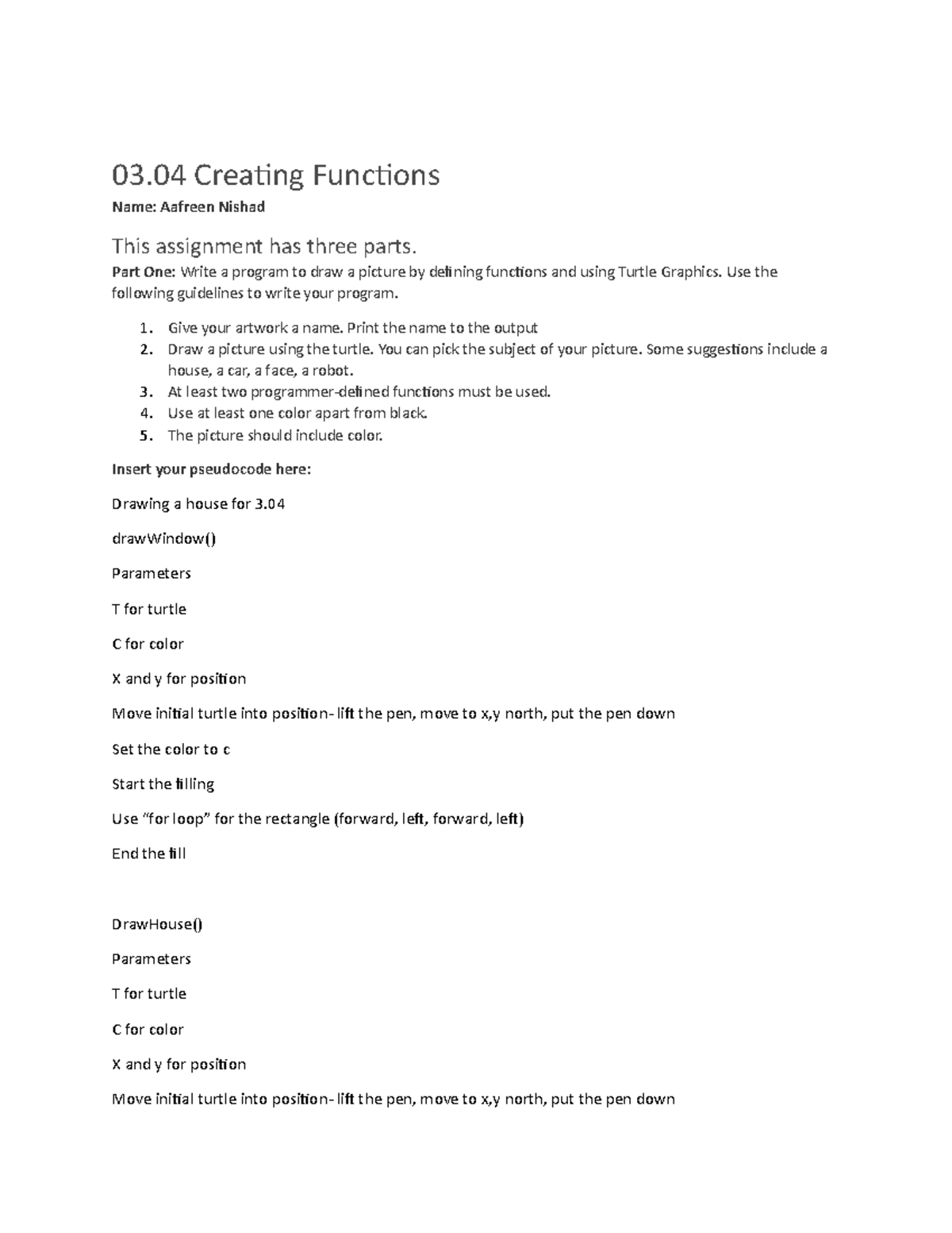 03.04 Drawing Functions with Turtle Graphics in Python - Studocu