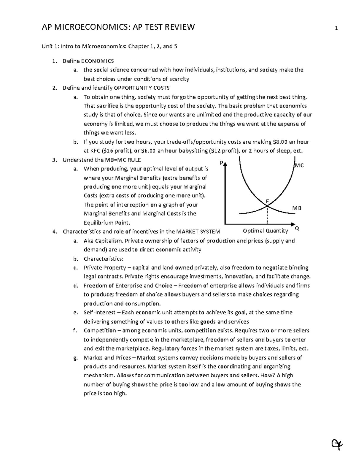 AP Microeconomics Formulae and Graphs Cheat Sheet - Studocu