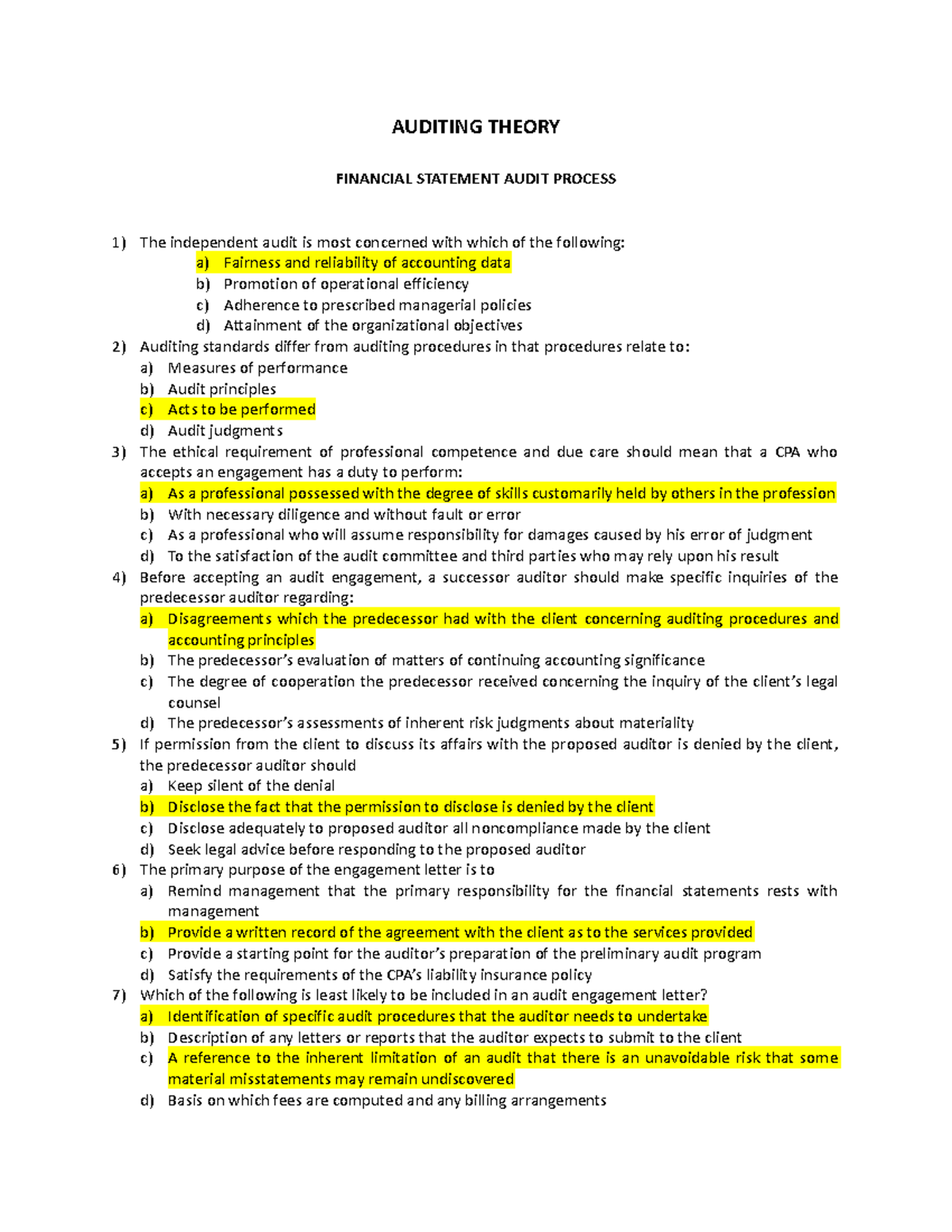Auditing Theory: Key Concepts and Processes for ACC 305 Final Exam ...