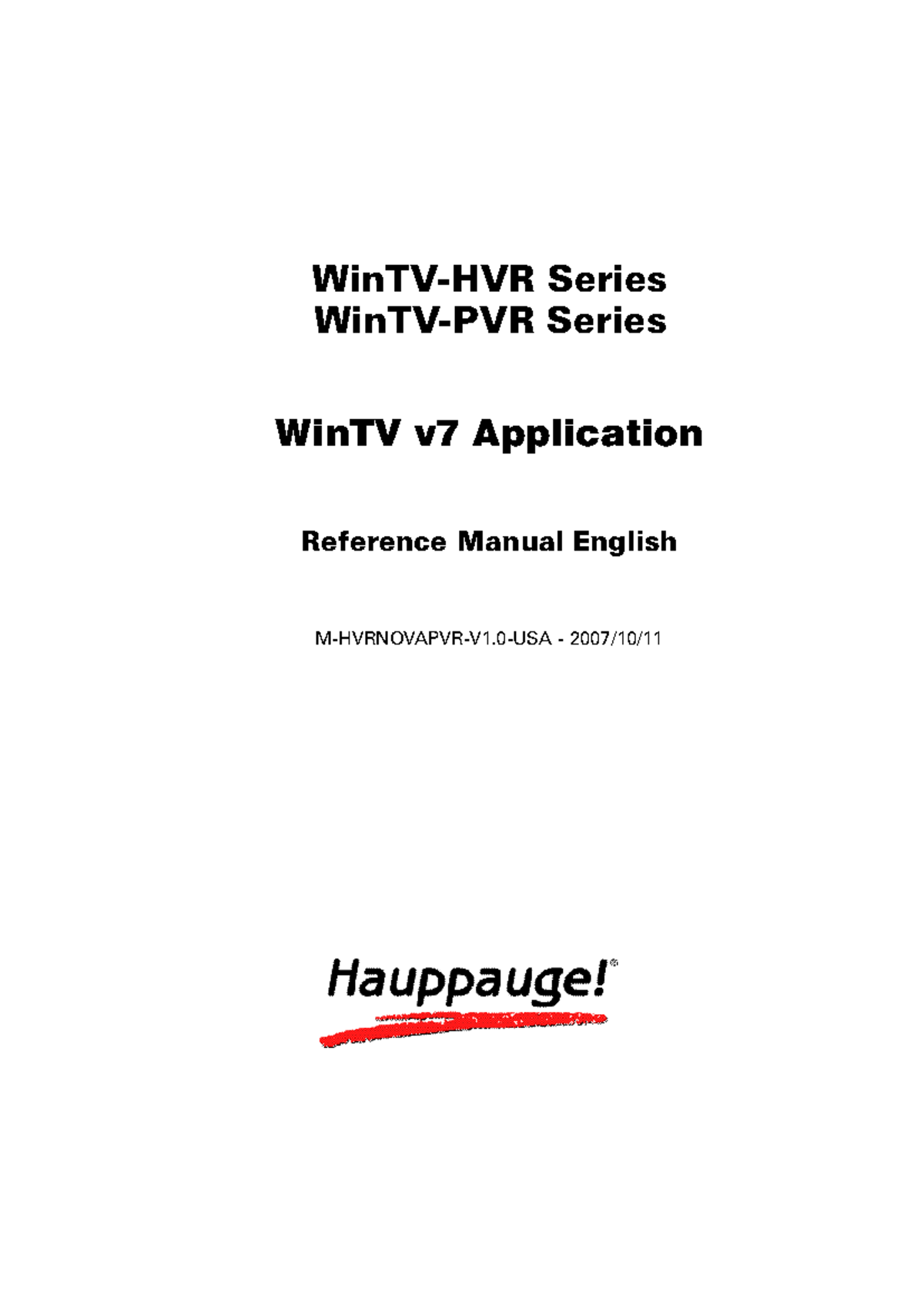 WinTV v7 User Manual: Comprehensive Reference Guide - Studocu