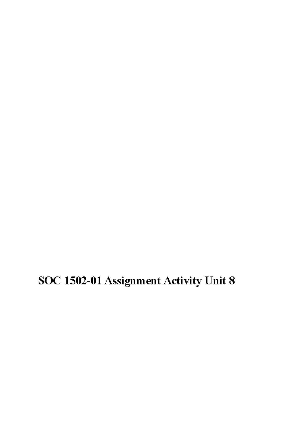 SOC 1502-01 Assignment: Forms of Government & Their Impact - Studocu