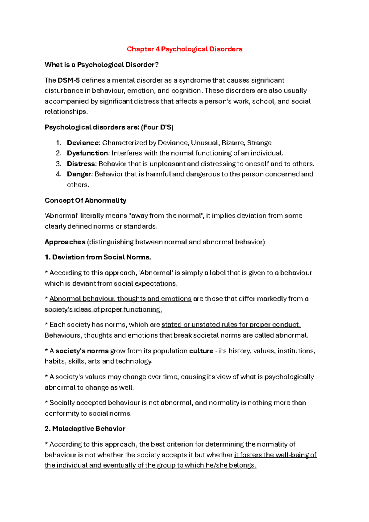 Chapter 4: Psychological Disorders - Understanding Abnormal Behavior ...
