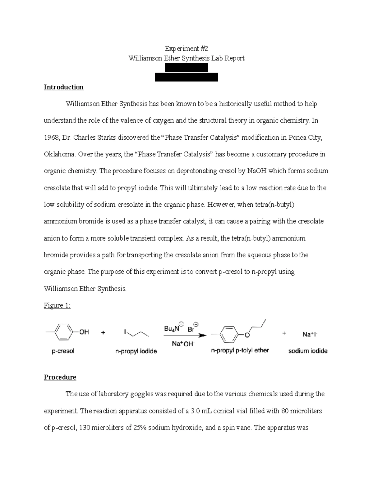 Multistep Synthesis Lab Report - The use of a solvent free reaction ...
