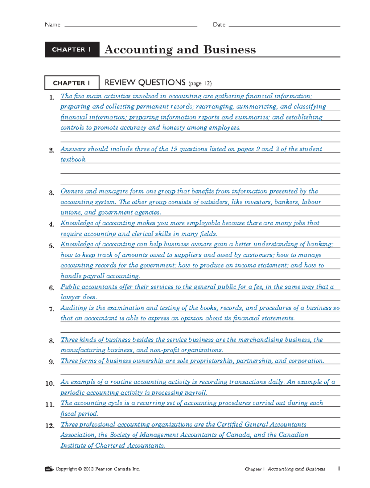 Ch 1 Accounting and Business Review Questions and Answers - Studocu
