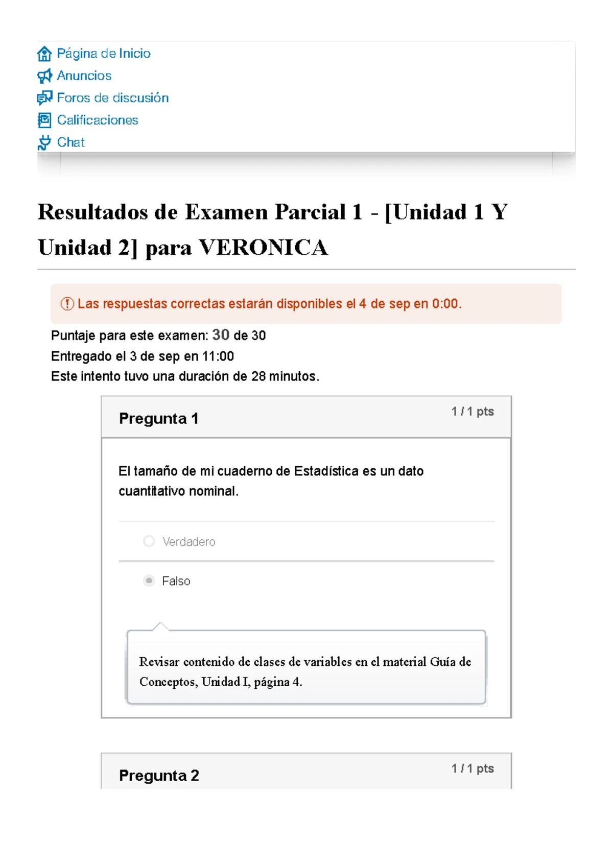 Examen Parcial 1 - [Unidad 1 Y Unidad 2] Estadistica I - Examen Parcial ...
