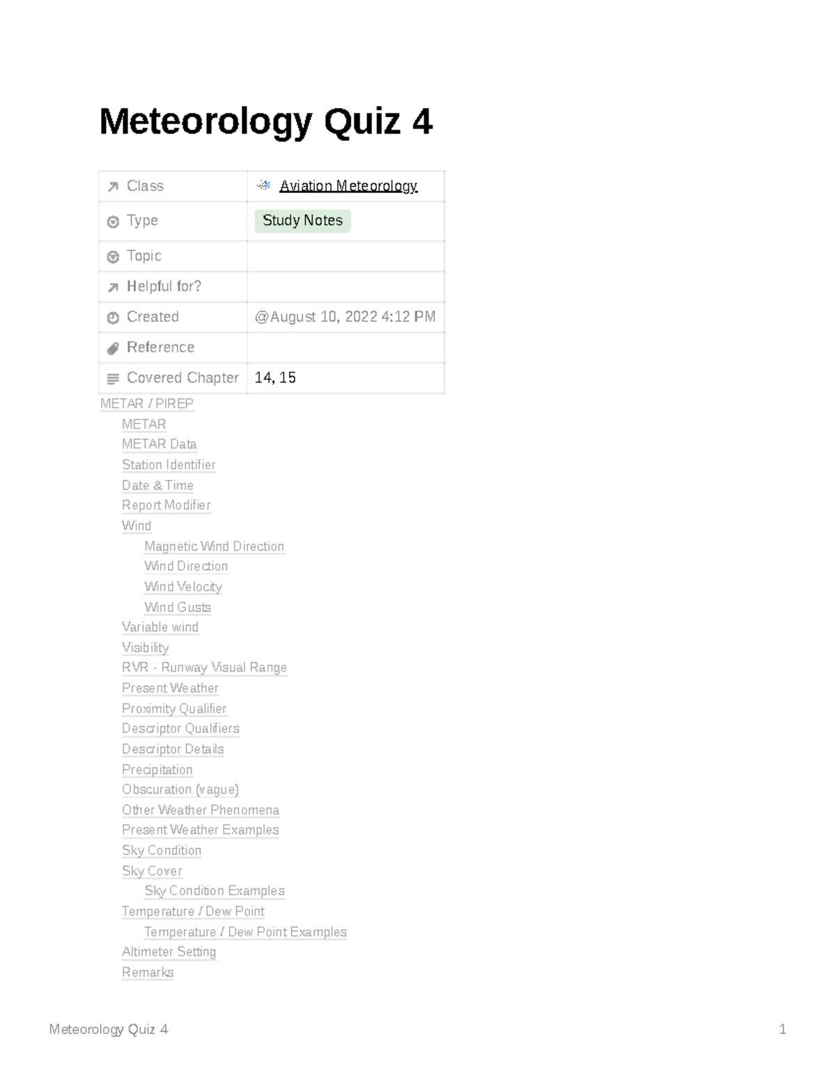Meteorology Quiz 4 - Aviation Weather Textbook - Meteorology Quiz 4 ...