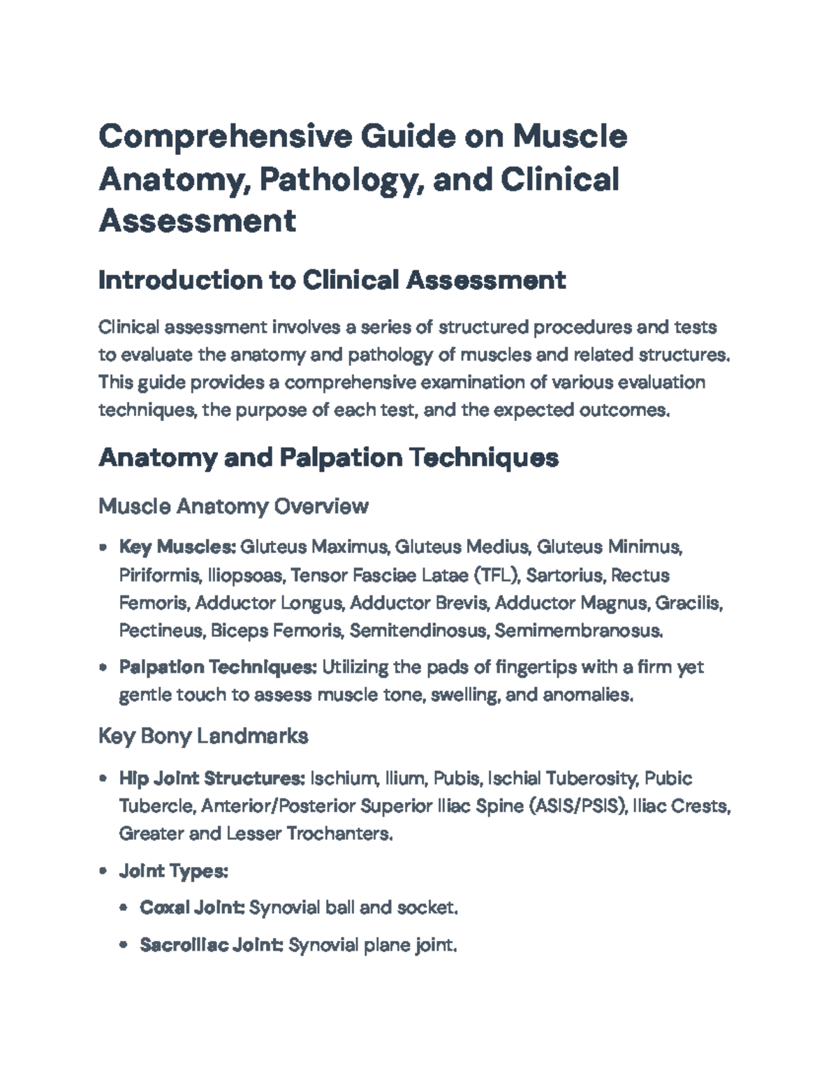 Comprehensive Clinical Assessment of Muscle Anatomy and Pathology ...