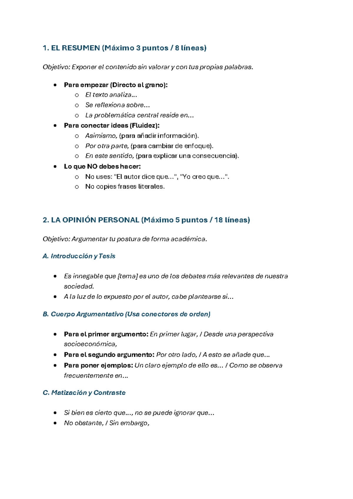 GUÍA DE ORO: Comentario de Texto (UNED) - Resumen y Opinión Personal - Document Preview