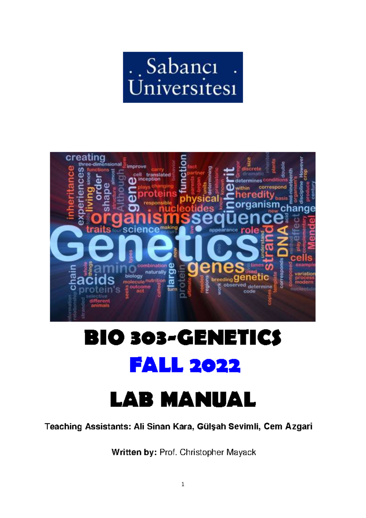 Lab Manual for BIO 303 - Genetics: Fall 2022 Edition - Studocu