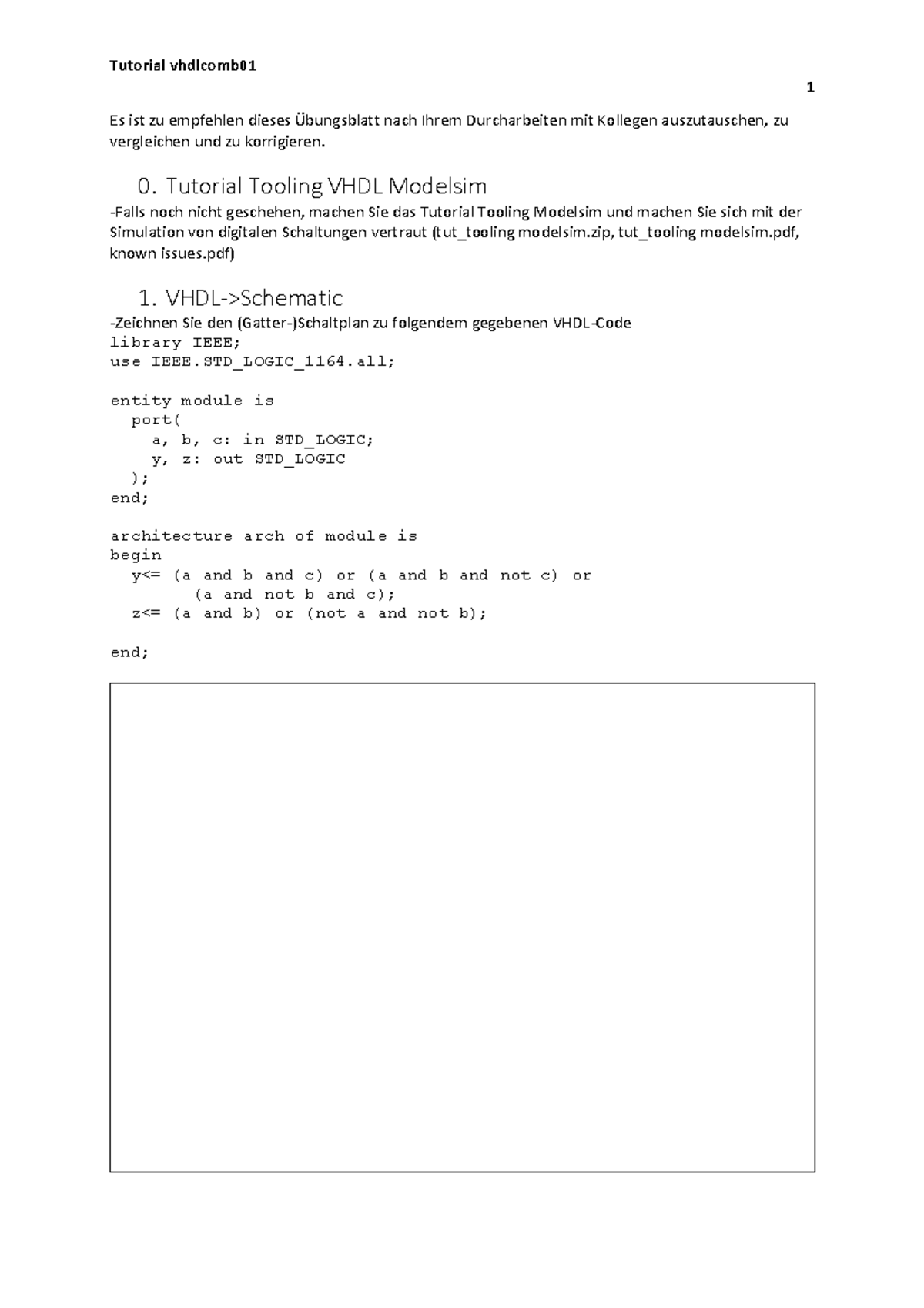 VHDL Tutorial & Exercises (Tut VHDL Comb 01) - Circuit Exercises and ...