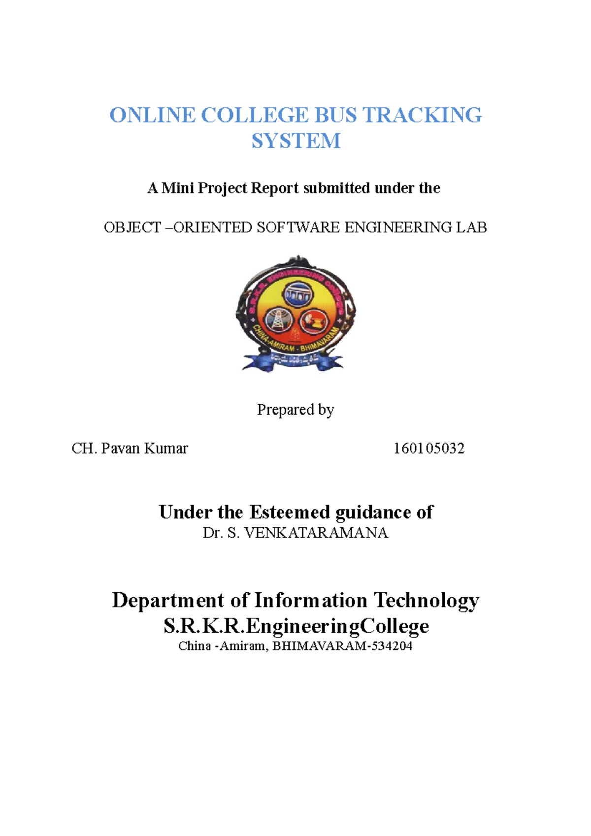 College Bus Tracking System Documentation - OOP Lab Project Report ...