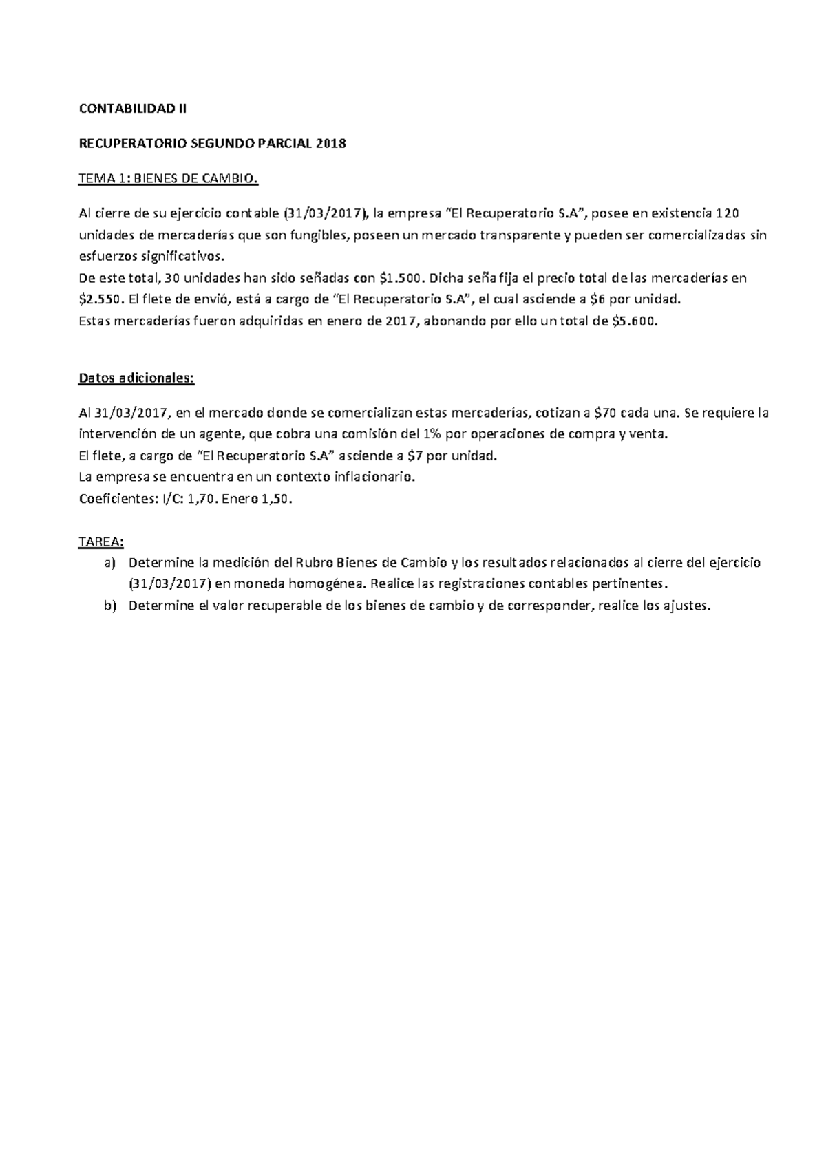 Recuperatorio Segundo Parcial Contabilidad II 2018 - CONTABILIDAD II ...