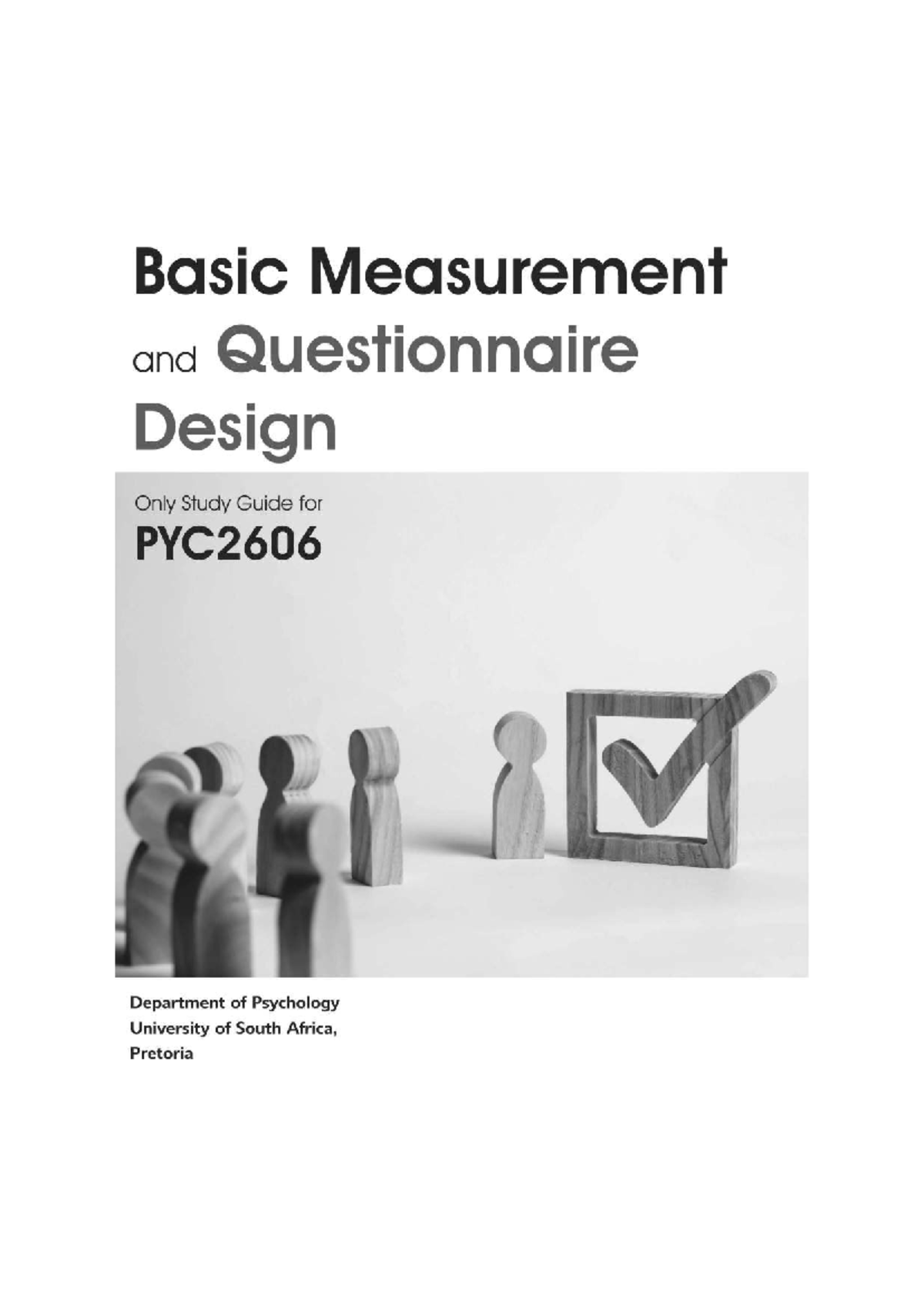 PYC2606: Basic Measurement & Questionnaire Design Study Guide - Studocu