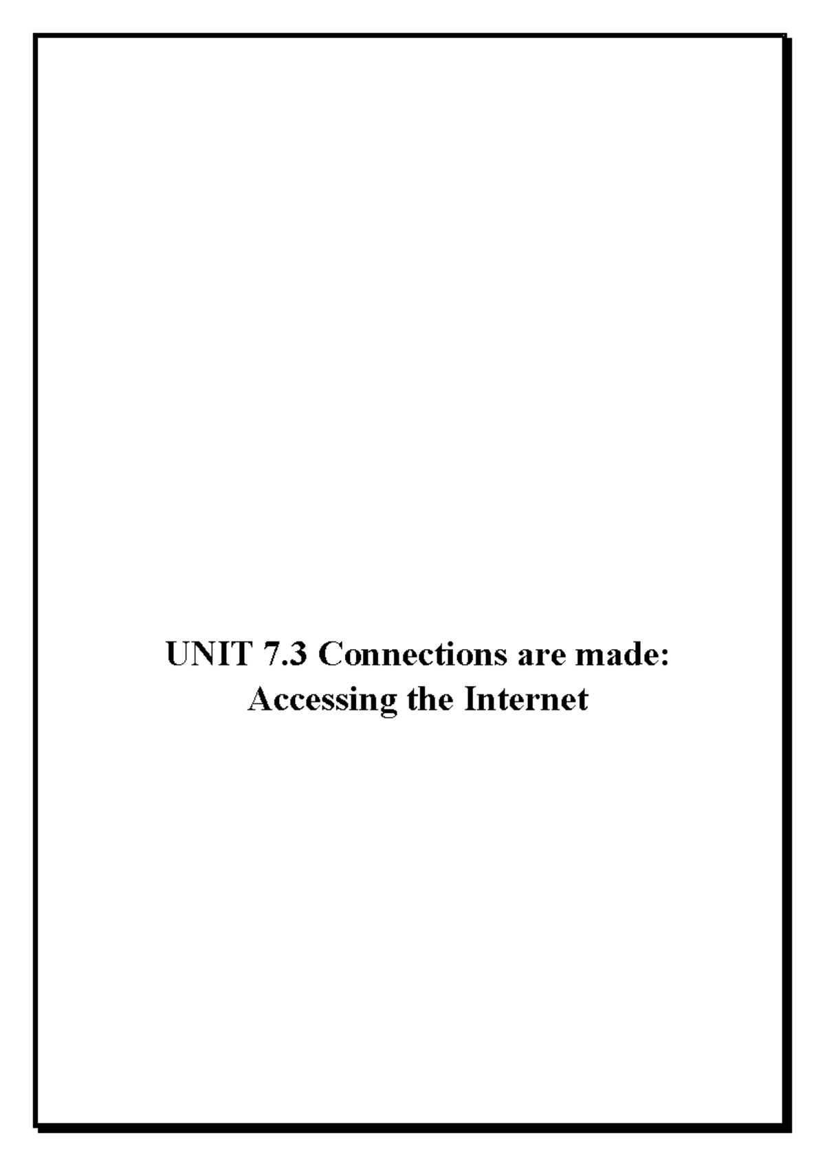 7.3 Internet - Summary of Informatics Practices and Connectivity - Studocu