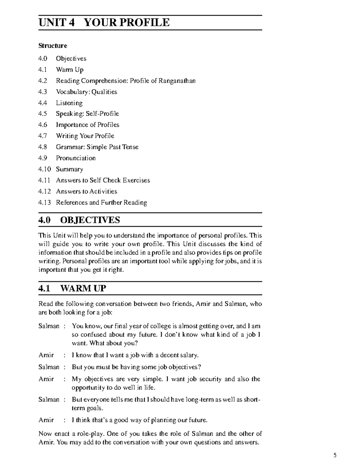 Unit-4 - notes - Your Profile UNIT 4 YOUR PROFILE Structure 4 ...